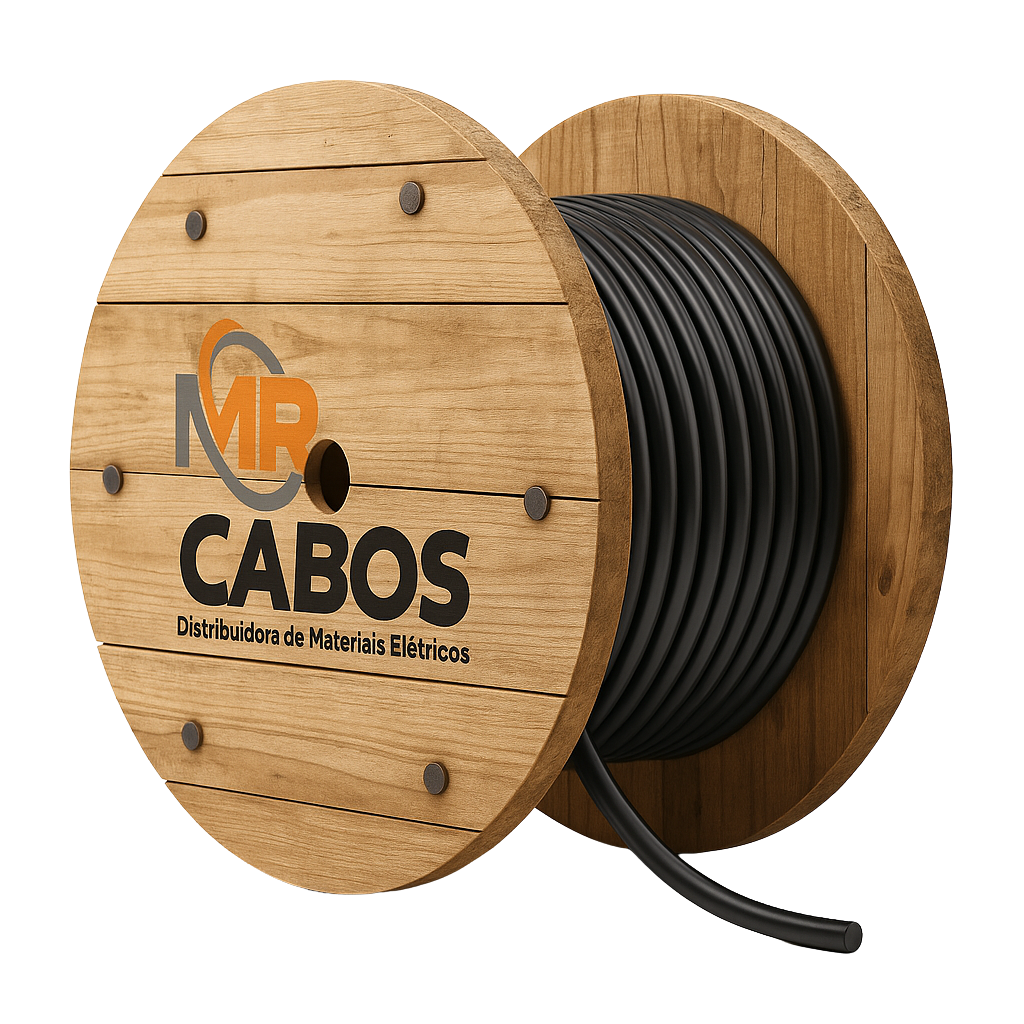 Bobina de madeira com cabo singelo
